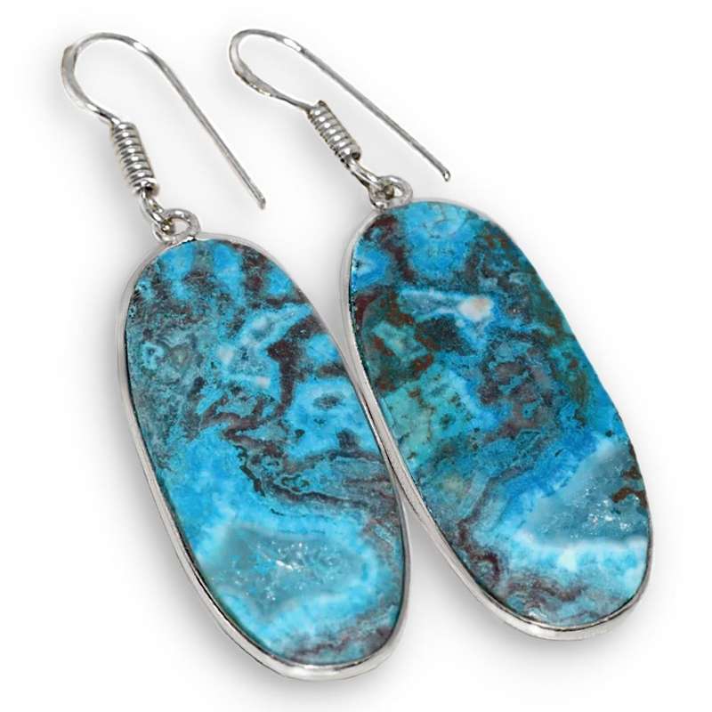 Genuine Earth Mined Mexican Laguna Lace Set set in Solid .925 Sterling Silver Pendant