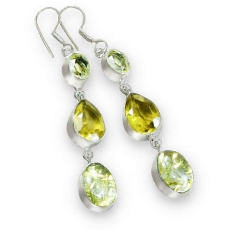 Golden Rutile Quartz set in  925 Sterling Silver Plated Handmade Necklace