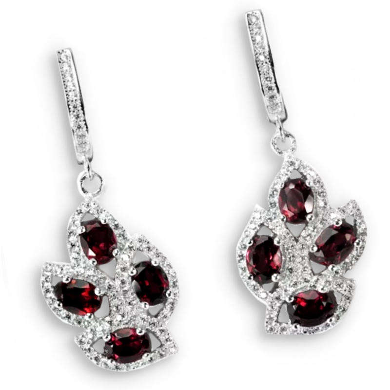 Top Natural Unheated Rhodolite Garnet, Cubic Zirconia Solid .925 Sterling Silver Ring US 7.25