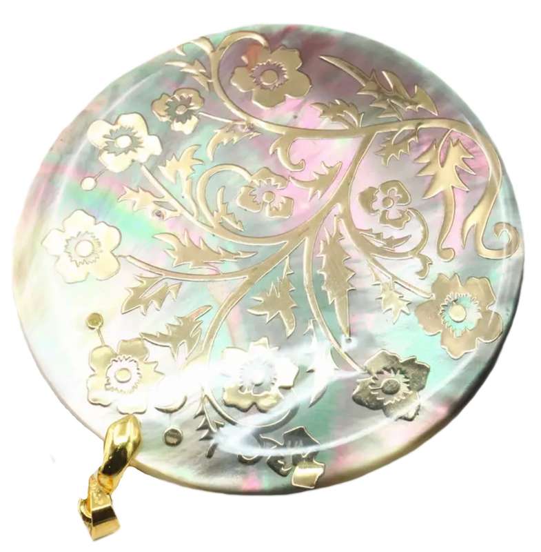 Handmade Natural Mother of Pearl Gold Plated Pendant