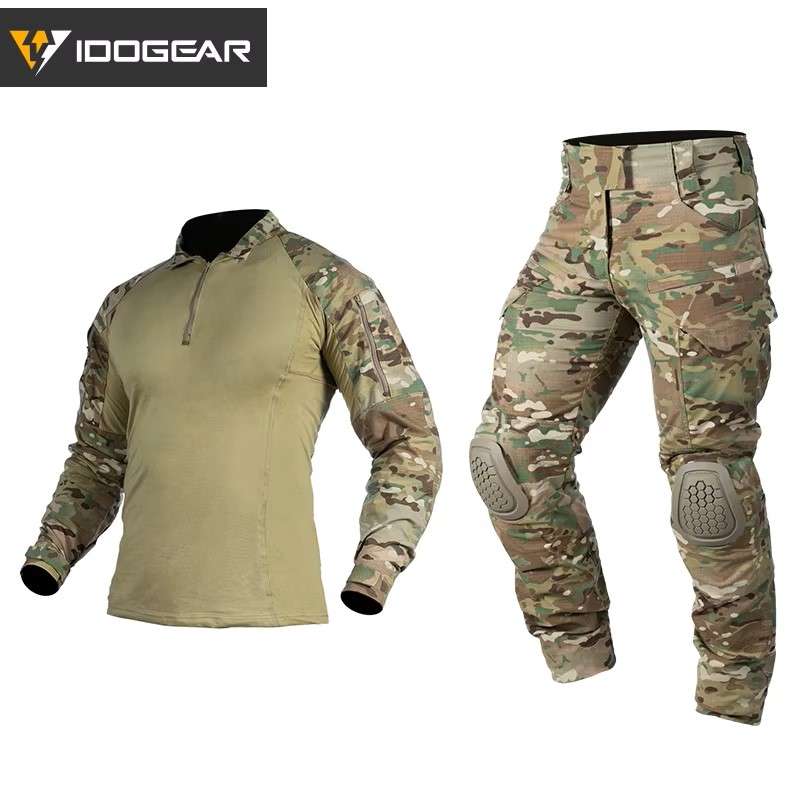 IDOGEAR Men G4 Multicam Tactical Uniform including Knee and Elbow Pads XXL (Latest Generation)