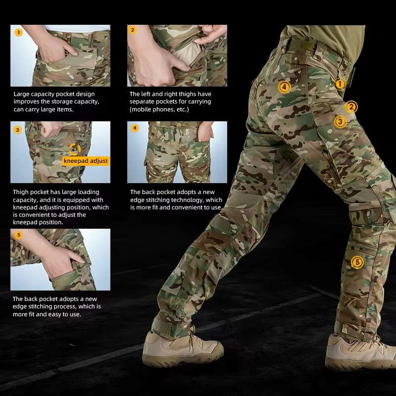 IDOGEAR Men G4 Multicam Tactical Uniform including Knee and Elbow Pads XXL (Latest Generation)