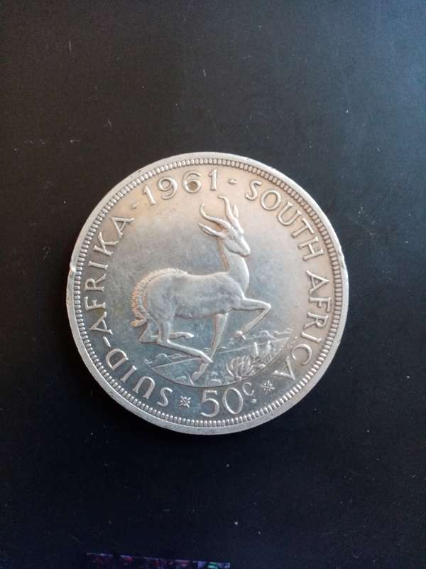 South African 1961 50 cents Silver (50%) Coin