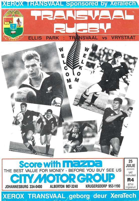 Rugby Programme Tvl vs OFS 1992