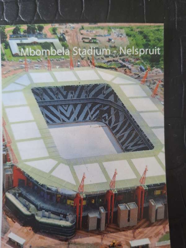 Rugby/soccer stadiums -- Two sets of postcards (joined) depicting SA sport stadiums