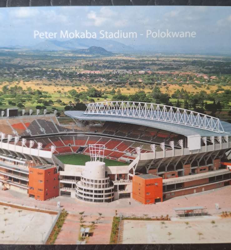 Rugby/soccer stadiums -- Two sets of postcards (joined) depicting SA sport stadiums