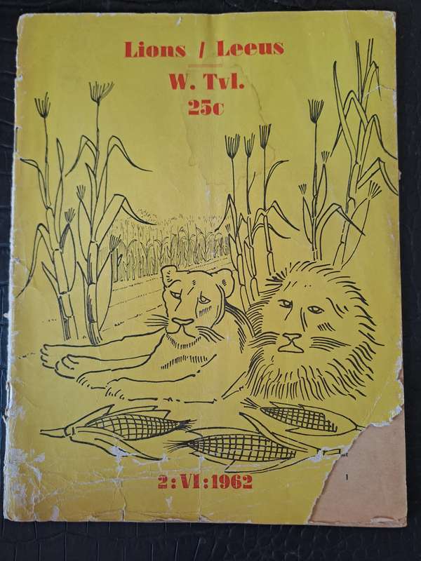 Rugby programme Western Transvaal v British & Irish Lions 2/6/1962 VERY SCARCE. See condition below
