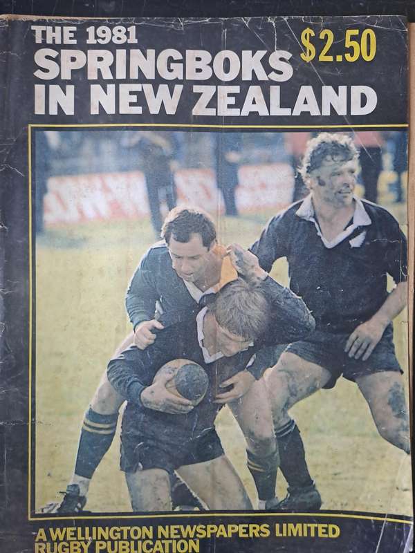 Rugby Brochure. Post-tour with photo & text report of the 1981 Springbok tour to NZ 128 pages