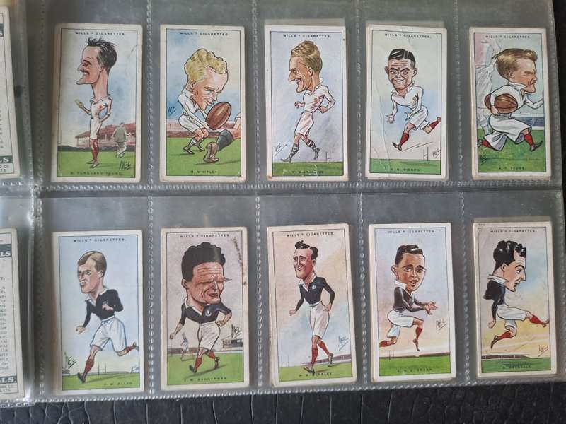 Rugby cIgarette cards. Full set of 50 cards. Wills 1929 Rugby internationals
