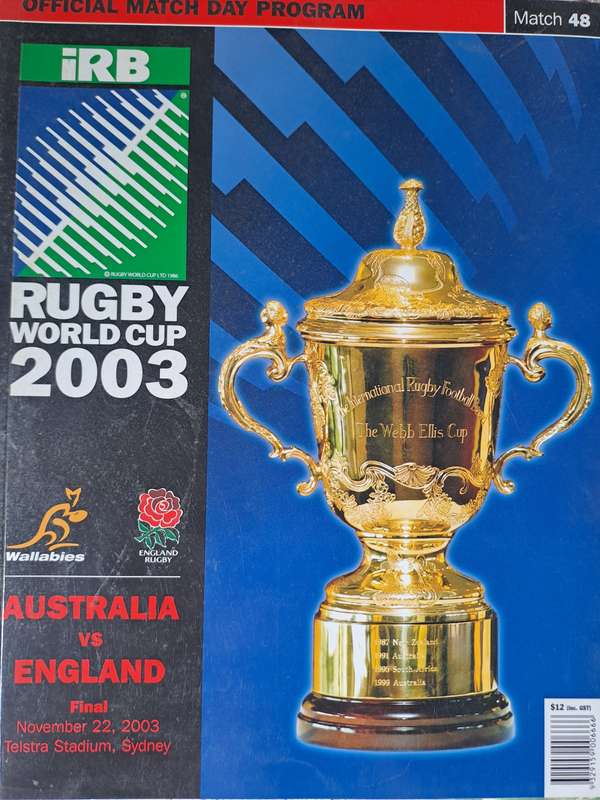 Rugby programme 2003 RWC Final Australia v England