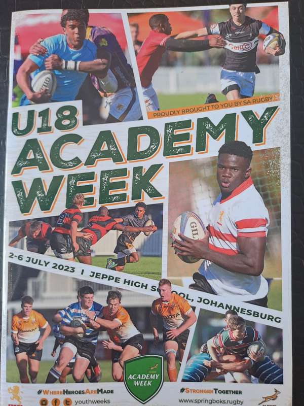 Rugby programme u.18 Academy Week 2023 Jeppe High School, Johannesburg