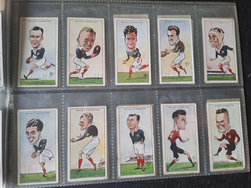 Rugby cIgarette cards. Full set of 50 cards. Wills 1929 Rugby internationals