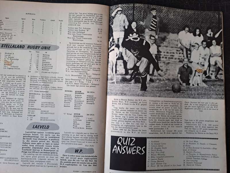 Rugby magazine December 1974 Vol. 1 No.9 See condition