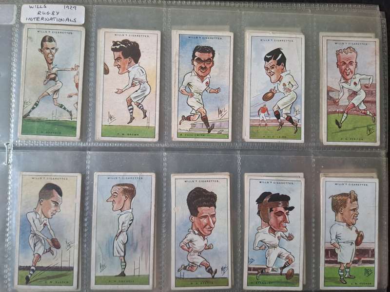 Rugby cIgarette cards. Full set of 50 cards. Wills 1929 Rugby internationals