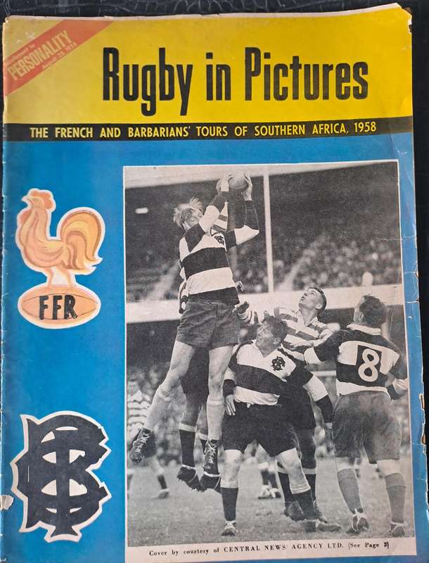 Rugby post-tour brochure Supplement to Personality. Barbarians to SA 1958. 14 pages of photos