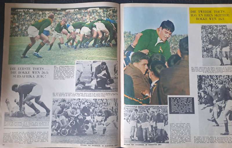 Rugby insert to Fleur magazine. 1967 French to SA 8 pp