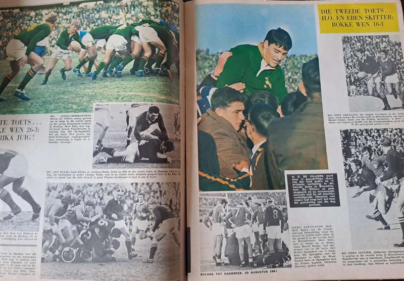 Rugby insert in Fleur Magazine 6 pages on SA v France 1967