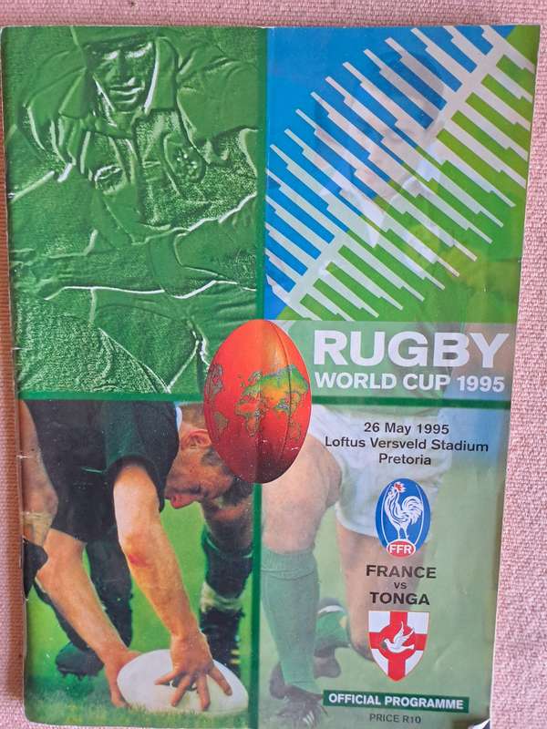 Rugby programme France v Tonga 26 May 1995 RWC Pretoria