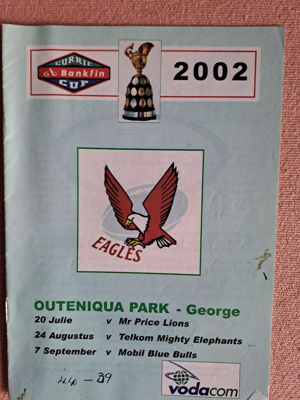Rugby programme SWD v Bulls Currie Cup 7 Sep 2002