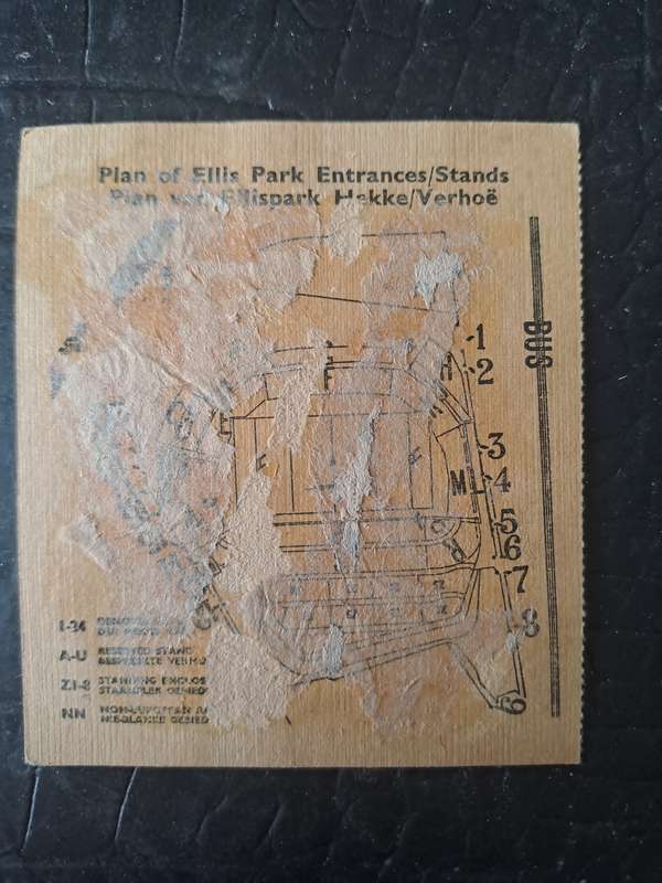 Rugby ticket. South Africa v Australia 5 August 1961 Ellis Park. removed from scrap book