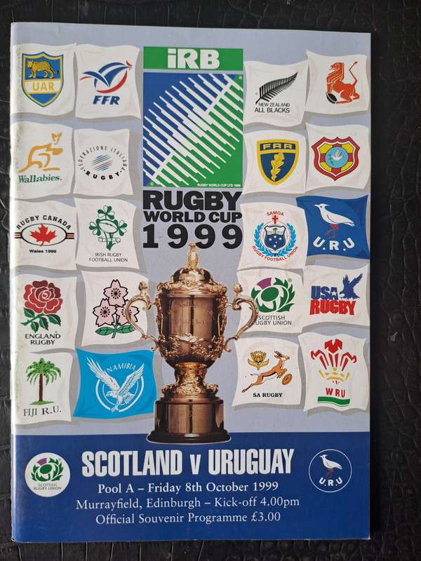 Rugby programme Scotland v Uruguay Fri 8 Oct 1999. Murrayfield RWC 1999