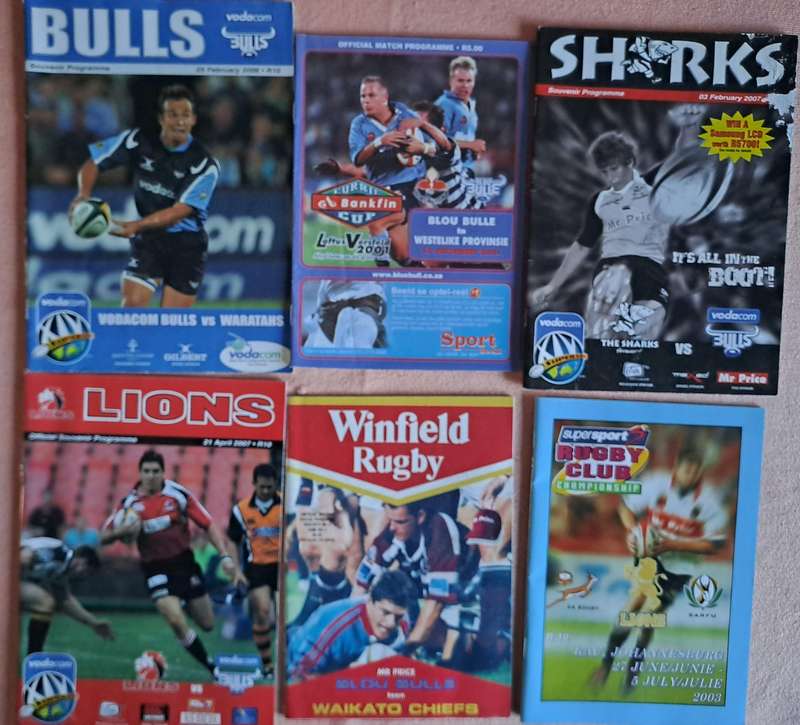 Rugby programmes Bundle of 6 South African provincial/Super rugby programmes
