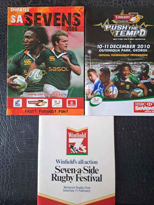 Rugby programmes 3 X Sevens programmes