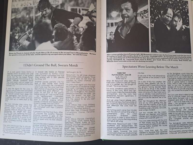 Rugby book "Springboks under Siege" Springbok rugby during 1980-81 h/c 162 pp SIGNED by Johan Heunis