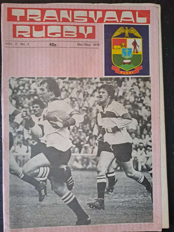 Rugby programme. Transvaal v Boland 31 May 1975 Ellis Park