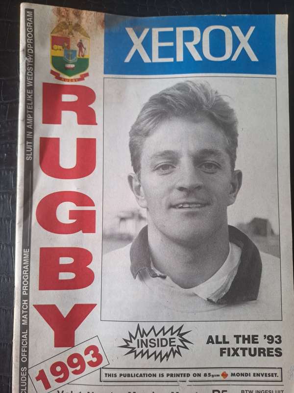 Rugby magazine. Transvaal Rugby Vol 1 Nr 1 March 1993 Dirt mark top left