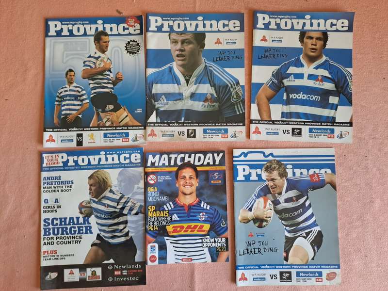 6 X Rugby programmes: WP/Stormers