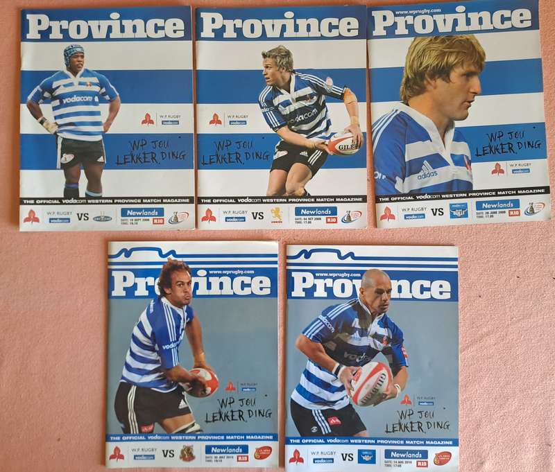 5 X Rugby programmes: WP/Stormers