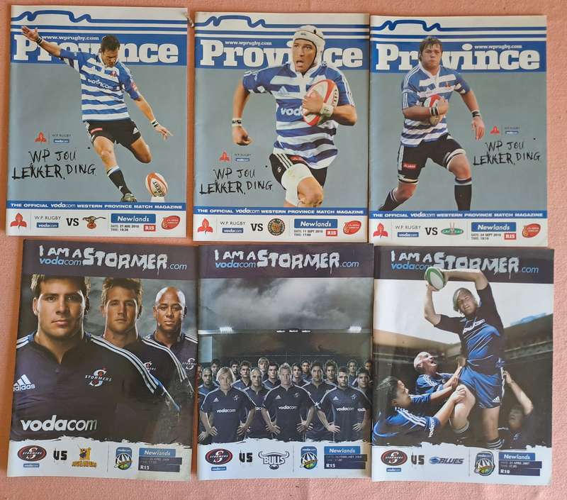 6 X Rugby programmes: WP/Stormers