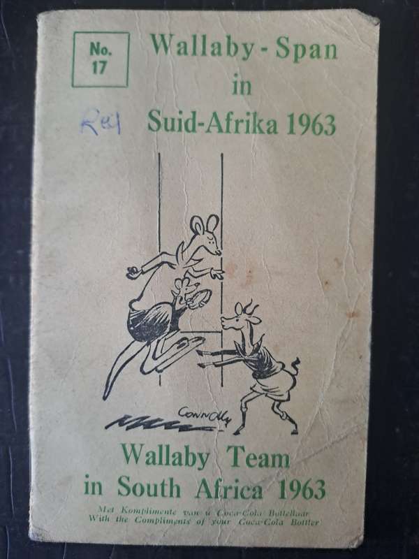 Rugby booklet. 1963 Wallabies to SA No 17. 32 pages Itinerary, pen pictures and photos of Wallabies