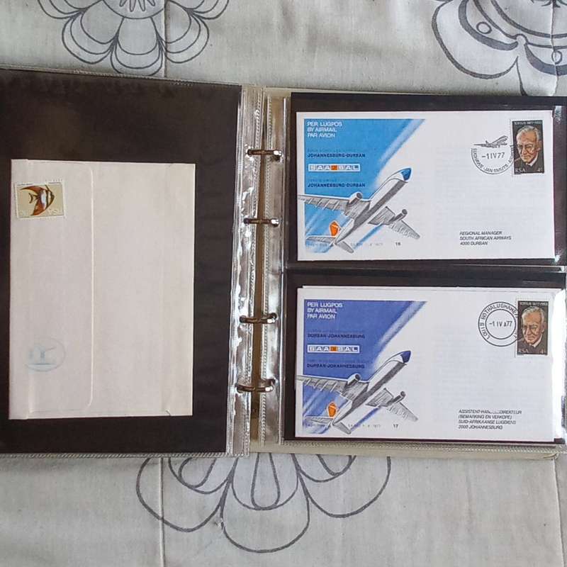 FDC Album - 20 Double-sided Album Pages - Includes RSA FDC's, Comms & Flight Covers