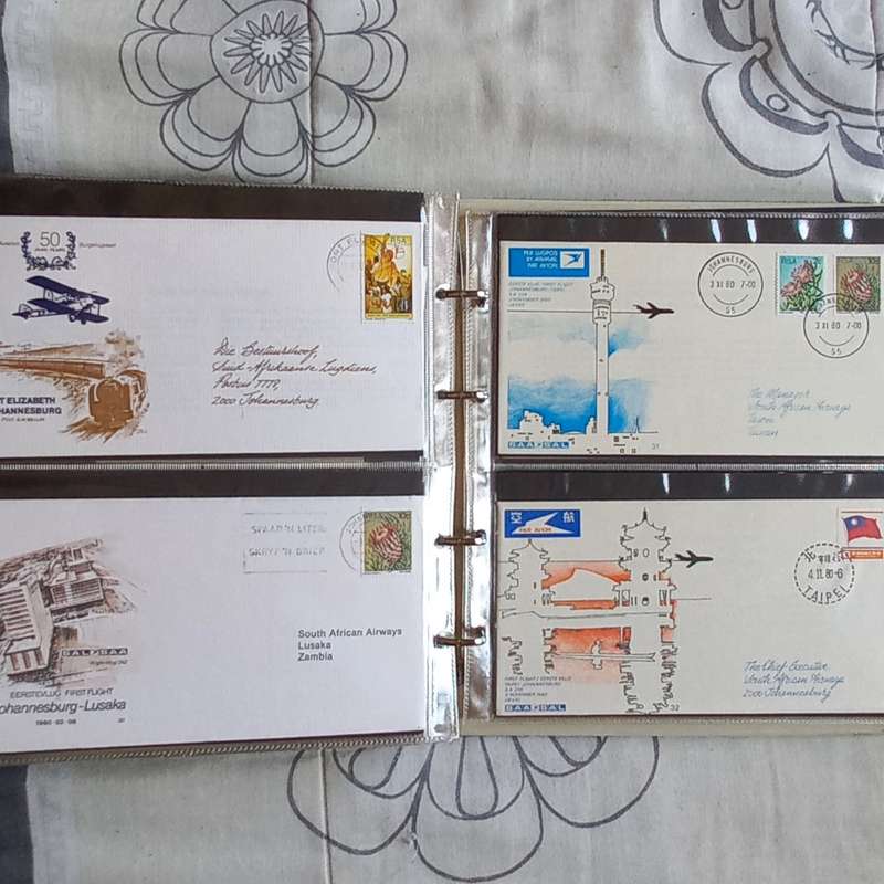 FDC Album - 20 Double-sided Album Pages - Includes RSA FDC's, Comms & Flight Covers