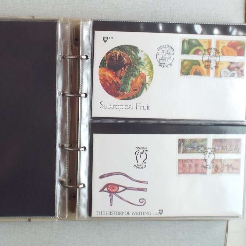 FDC Album - 20 Double-sided Album Pages - Includes Venda FDC's, Collectors Cards