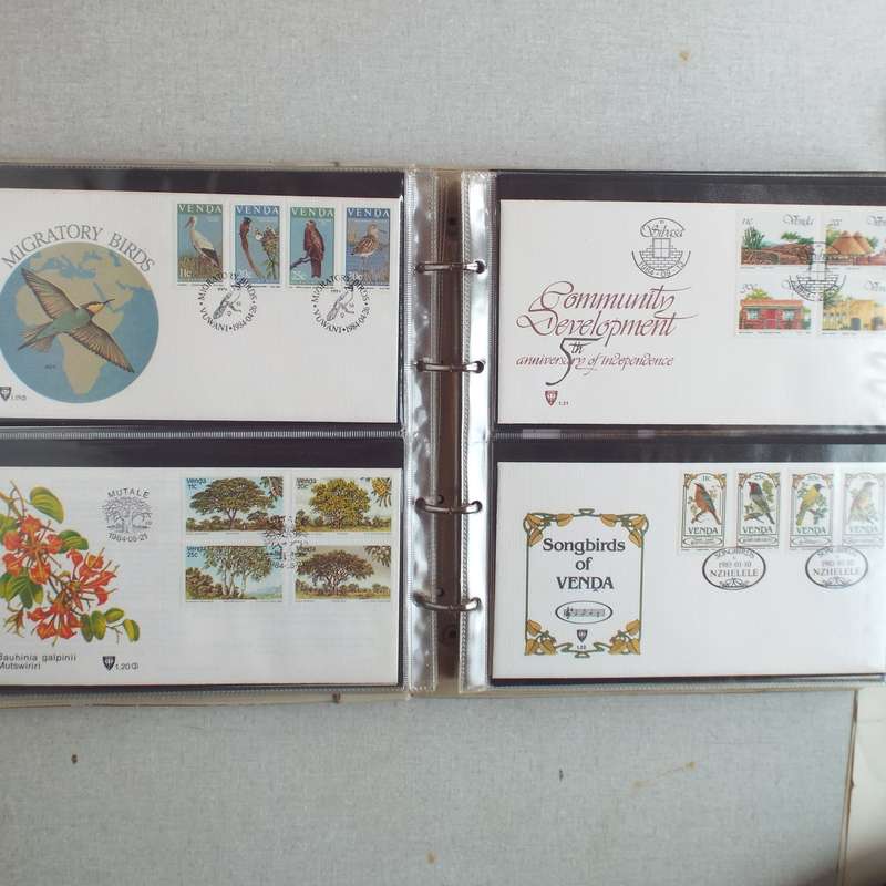 FDC Album - 20 Double-sided Album Pages - Includes Venda FDC's, Collectors Cards