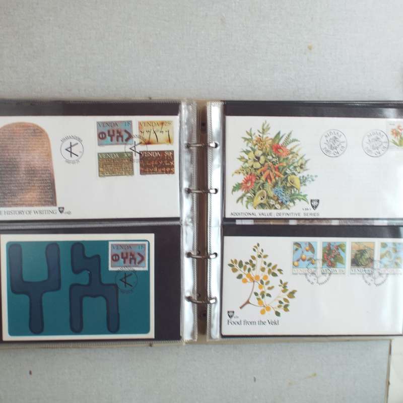 FDC Album - 20 Double-sided Album Pages - Includes Venda FDC's, Collectors Cards
