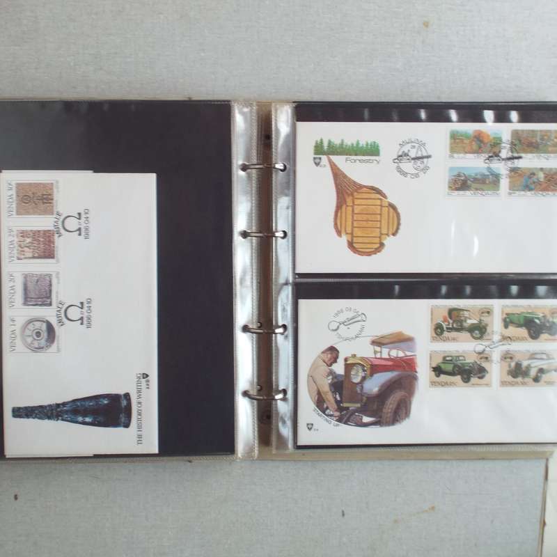 FDC Album - 20 Double-sided Album Pages - Includes Venda FDC's, Collectors Cards