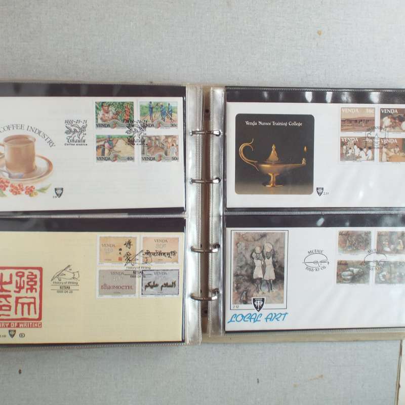 FDC Album - 20 Double-sided Album Pages - Includes Venda FDC's, Collectors Cards