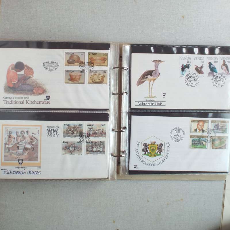 FDC Album - 20 Double-sided Album Pages - Includes Venda FDC's, Collectors Cards