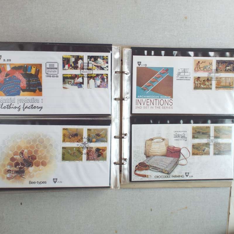 FDC Album - 20 Double-sided Album Pages - Includes Venda FDC's, Collectors Cards