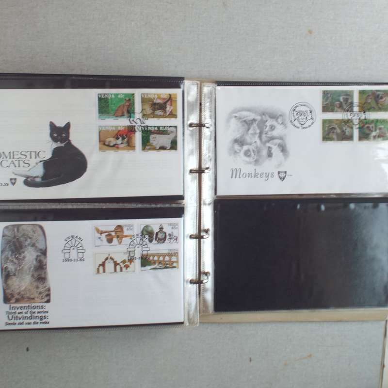 FDC Album - 20 Double-sided Album Pages - Includes Venda FDC's, Collectors Cards