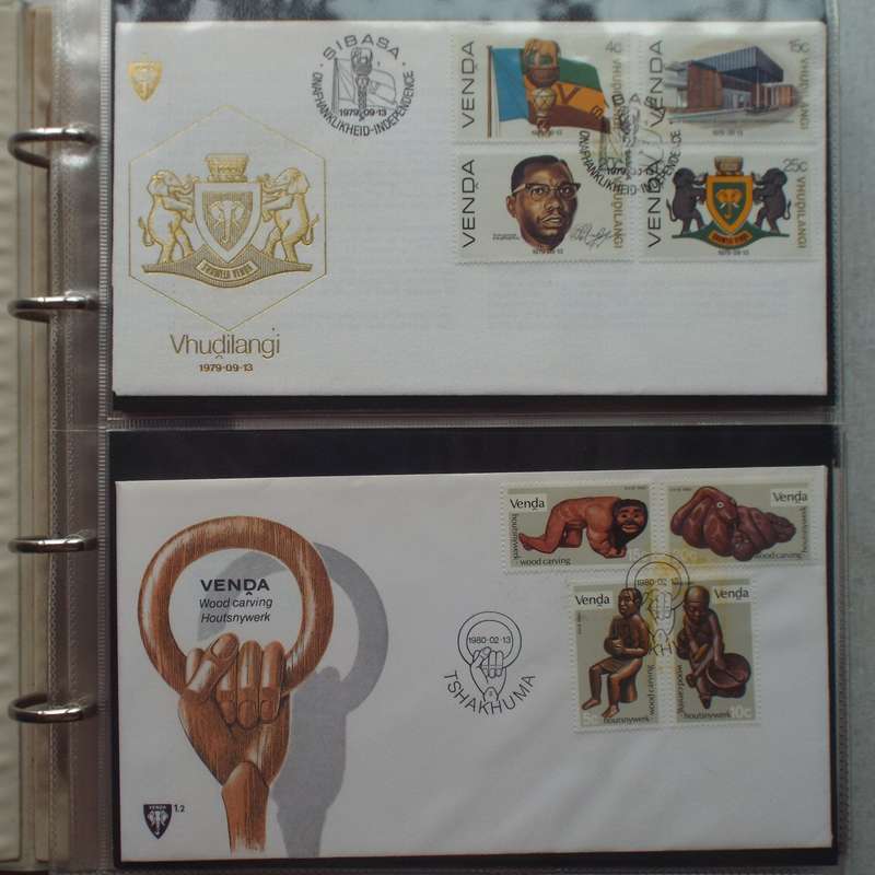 FDC Album - 20 Double-sided Album Pages - Includes Venda FDC's, Collectors Cards
