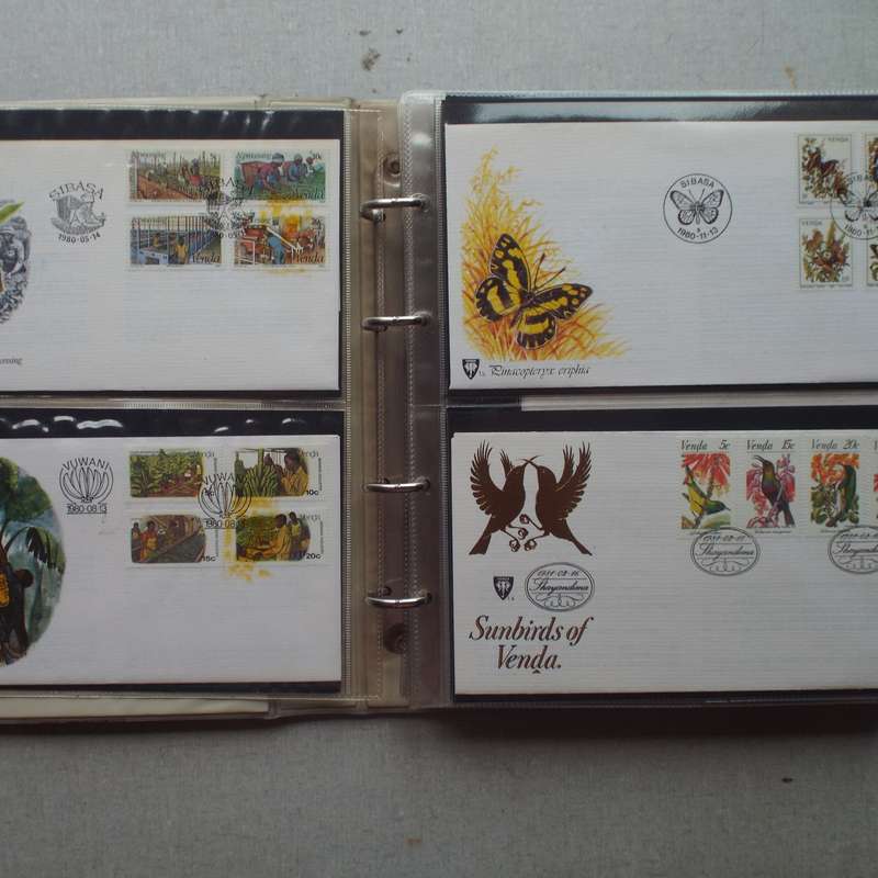 FDC Album - 20 Double-sided Album Pages - Includes Venda FDC's, Collectors Cards