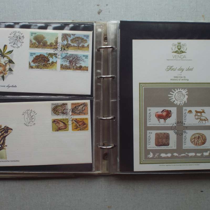 FDC Album - 20 Double-sided Album Pages - Includes Venda FDC's, Collectors Cards