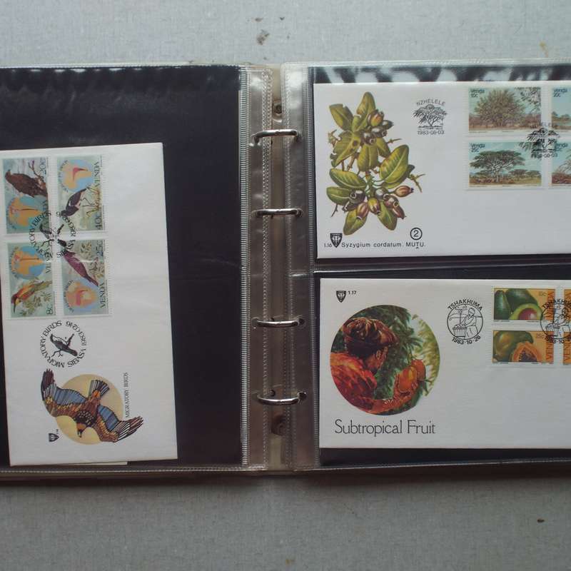 FDC Album - 20 Double-sided Album Pages - Includes Venda FDC's, Collectors Cards