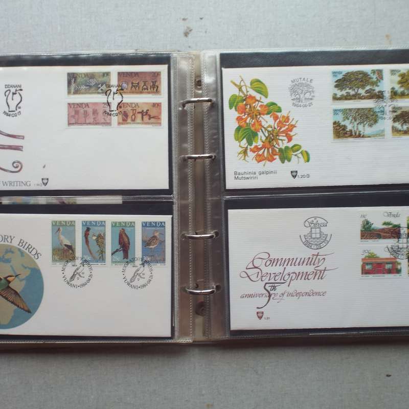 FDC Album - 20 Double-sided Album Pages - Includes Venda FDC's, Collectors Cards