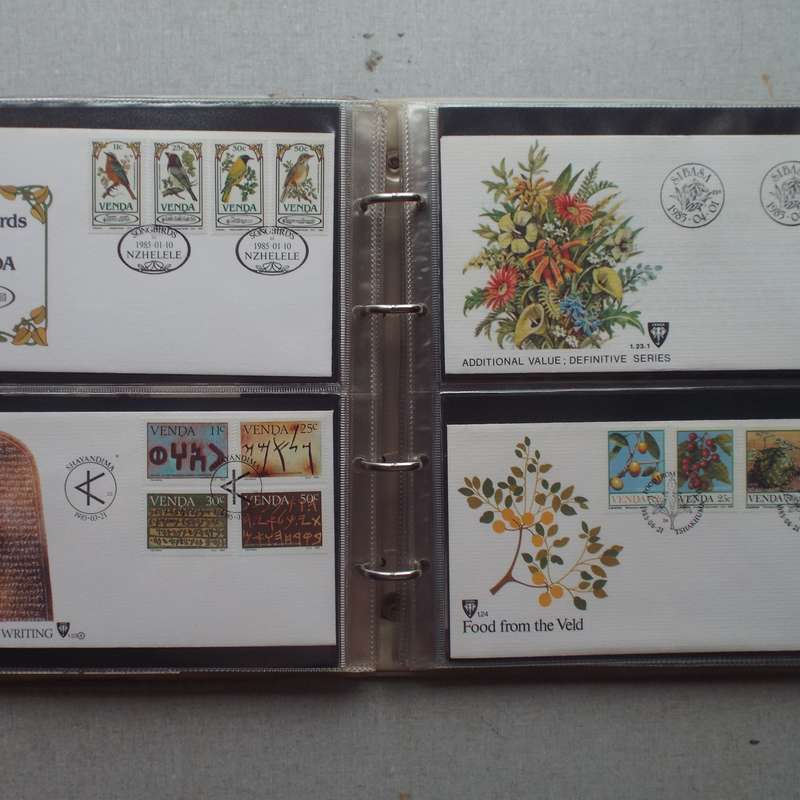 FDC Album - 20 Double-sided Album Pages - Includes Venda FDC's, Collectors Cards